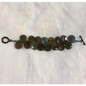 Sterling Grey moonstone marcasite bracelet